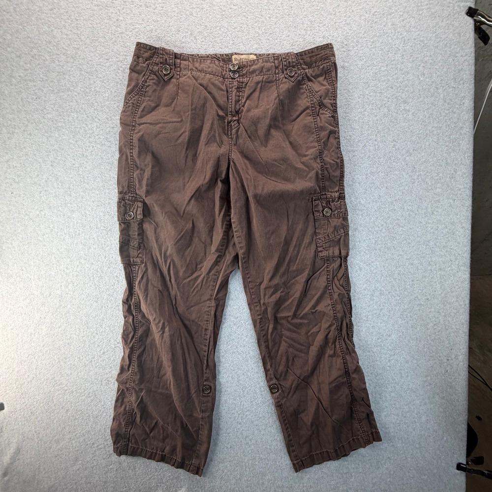 RuffHewn Womens Brown Cotton Cargo Utility Pants Size 16 Relaxed Gorpcore Earthy